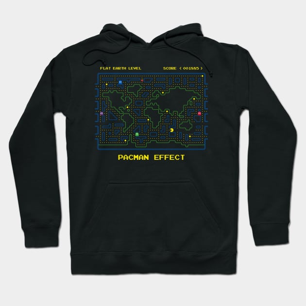 Flat Earth Pacman Effect Hoodie by LanfaTees